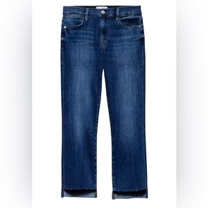 Frame Denim Le High Straight Stagger Raw Hem Jeans in Orlena Sz 26
